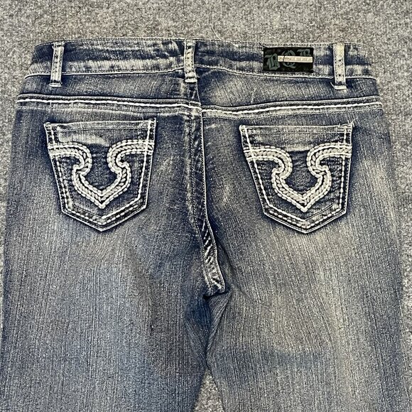 Womens BQB Jeans Distressed Look Skinny Fit 11 Blue Grayish Wash Denim - Picture 8 of 9